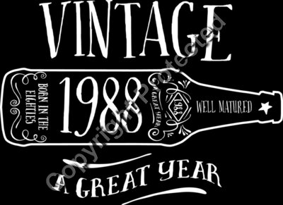 1988 Vintage Tee Design, Great Birthday Present